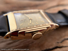 Load image into Gallery viewer, Bulova Mellow Yellow Dial in Stepped Decorative Art Deco Case, c.1934, Manual, 25x35mm