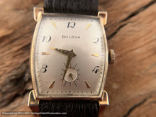 Load image into Gallery viewer, Bulova Large Decorative Tonneau Case and Scripty Numerals and Shark Strap , Manual, 25.5x39mm