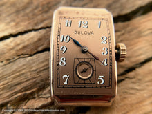 Load image into Gallery viewer, Bulova Copper Dial in a 14K Rose-Gold Rectangular Case, Manual, 21.5x39mm