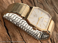 Load image into Gallery viewer, Bulova NOS Perfect Original Silver Dial in Octagonal Case, with Original Box, Manual, 27x35mm