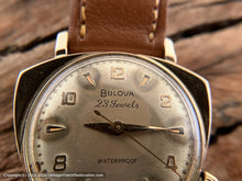 Load image into Gallery viewer, Bulova 'President' Asymmetrical Shield Case with Patina, Manual, 32x37mm