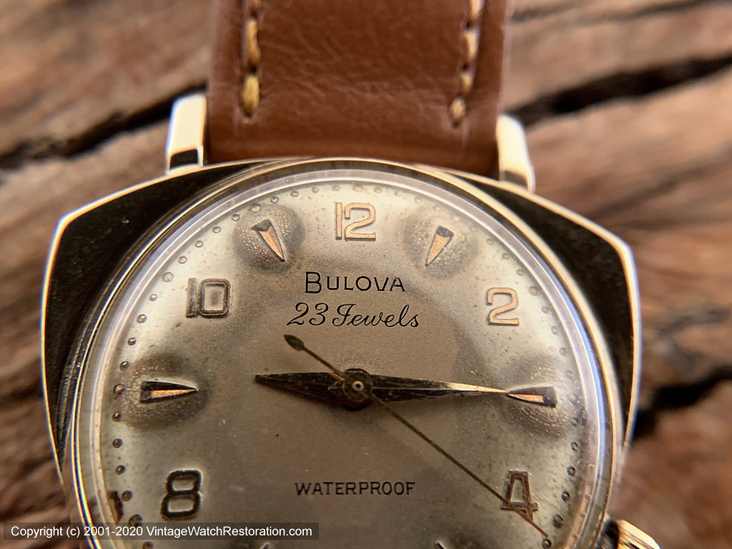 Bulova 'President' Asymmetrical Shield Case with Patina, Manual