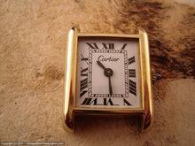 Load image into Gallery viewer, Cartier Ladies Gold Electroplated Tank with White Dial with Roman Numerals, Manual, 21.5x28mm