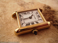Load image into Gallery viewer, Cartier Ladies Gold Electroplated Tank with White Dial with Roman Numerals, Manual, 21.5x28mm