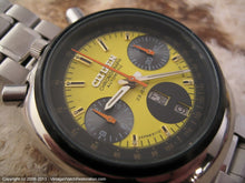 Load image into Gallery viewer, Citizen 'Bull Head' Yellow Dial Chronograph, Model 8110, Automatic, Huge 38x42mm