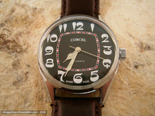 Load image into Gallery viewer, Cool Black Dial Corcel with Most Unusual Art Nouveau Styled Numbers, Automatic, 33mm