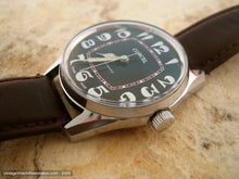 Load image into Gallery viewer, Cool Black Dial Corcel with Most Unusual Art Nouveau Styled Numbers, Automatic, 33mm