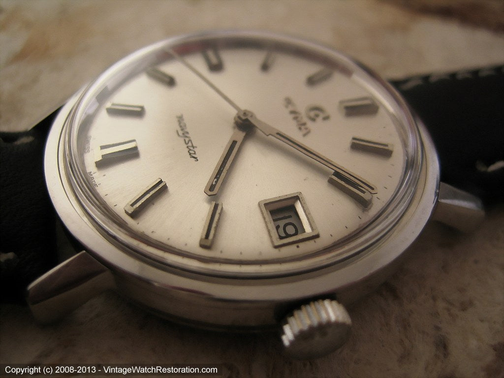 Near mint Cyma 'Navystar' Silver Dial with Date, Automatic, Large