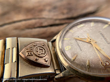 Load image into Gallery viewer, Caravelle with Light Golden Caramel Dial and Original Western Electric (a Bell Company) Logo Bracelet, Manual, 32mm