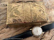 Load image into Gallery viewer, Certina Pearl Light Patina Dial in Rare Pin Cushion Bezel Case with Original Certina Box, Manual, 37mm