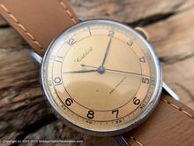 Load image into Gallery viewer, Cortebert from 1940s with Stellar Rust-Coppery Two-Tone Dial, Manual, Large 35mm