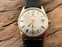 Load image into Gallery viewer, Croton Silver Pie Pan Dial, Gold Markers, Date, Automatic, Large 34.5mm