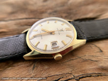 Load image into Gallery viewer, Croton Silver Pie Pan Dial, Gold Markers, Date, Automatic, Large 34.5mm