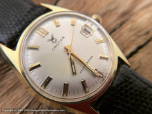 Load image into Gallery viewer, Croton Silver Pie Pan Dial, Gold Markers, Date, Automatic, Large 34.5mm
