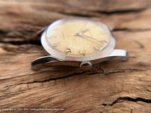 Load image into Gallery viewer, Croton Aquamatic Golden Patina Dial on Unusual Wide Black Leather Strap, Automatic, 32mm
