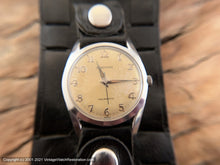 Load image into Gallery viewer, Croton Aquamatic Golden Patina Dial on Unusual Wide Black Leather Strap, Automatic, 32mm