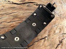 Load image into Gallery viewer, Croton Aquamatic Golden Patina Dial on Unusual Wide Black Leather Strap, Automatic, 32mm