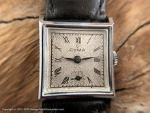 Load image into Gallery viewer, Cyma Original Roman Dial with Great Patina, Square Case, Manual, 25.5x25.5mm