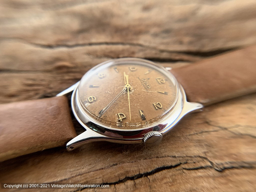Doxa Antimagnetic Aged and Original Golden Dial , Manual, 35mm