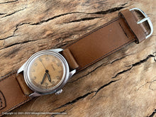 Load image into Gallery viewer, Doxa Military Amber Patina Dial on Wide Military-Style Leather Strap, Manual, 32.5mm
