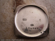 Load image into Gallery viewer, Large Early Election Sterling Silver Case with Fabulous Green Lume Number Dial, Manual, Large 33x38mm