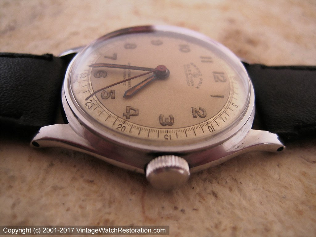 Election 'Grand Prix' Mustard Two-Tone 1940s Military Dial, Manual