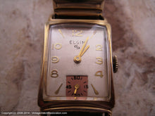 Load image into Gallery viewer, Elgin Silver Dial Rectangular Case with Copper Subdial, Manual, 21x37mm