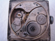 Load image into Gallery viewer, Elgin Original Square in Sterling Silver Case, Manual, 27x27mm