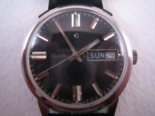 Load image into Gallery viewer, Elgin NOS Black Dial with Day/Date Window, Manual, 34.5mm