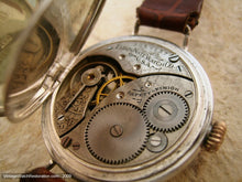 Load image into Gallery viewer, Perfect Early Porcelain Silver Elgin with Fine Roman Numerals, Manual, Large 35mm