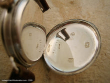 Load image into Gallery viewer, Perfect Early Porcelain Silver Elgin with Fine Roman Numerals, Manual, Large 35mm