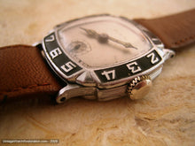 Load image into Gallery viewer, TV Shape Assymetrical Dial with Numbers on Enameled Bezel, Manual, 30x30mm