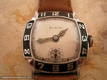 Load image into Gallery viewer, Elgin Deco Design Bezel with Black Number on Enamel, Manual,