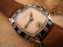 Load image into Gallery viewer, Elgin Deco Design Bezel with Black Number on Enamel, Manual,