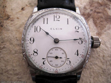 Load image into Gallery viewer, Unbelievable Porcelain Dial Elgin in Decorative Square Tonneau Case, Manual, 32x37mm