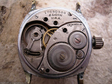 Load image into Gallery viewer, Unbelievable Porcelain Dial Elgin in Decorative Square Tonneau Case, Manual, 32x37mm