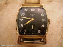 Load image into Gallery viewer, Black Elgin Tonneau with Fancy Lugs, Manual, 27x37.5mm