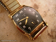 Load image into Gallery viewer, Black Elgin Tonneau with Fancy Lugs, Manual, 27x37.5mm