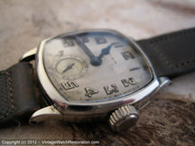 Load image into Gallery viewer, Early Elgin Square Tonneau with Period Gray Stitched Calfskin Strap, Manual, 27x35mm