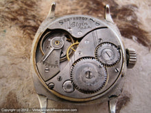 Load image into Gallery viewer, Early Elgin Square Tonneau with Period Gray Stitched Calfskin Strap, Manual, 27x35mm