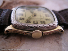 Load image into Gallery viewer, Early Elgin with Contrasting Silver Rope Bezel Design, Manual, 26x30mm