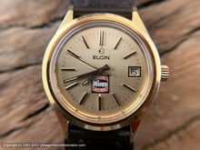 Load image into Gallery viewer, Elgin "Hires Genuine Root Beer" Promotional, Brushed Golden Dial, Date, Automatic, Large 36.5mm