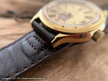 Load image into Gallery viewer, Elgin "Hires Genuine Root Beer" Promotional, Brushed Golden Dial, Date, Automatic, Large 36.5mm
