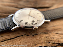 Load image into Gallery viewer, Elgin Silver Sunburst Textured Dial with Date, German-Made, Manual, 33mm