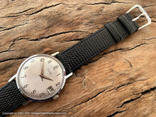 Load image into Gallery viewer, Elgin Silver Sunburst Textured Dial with Date, German-Made, Manual, 33mm