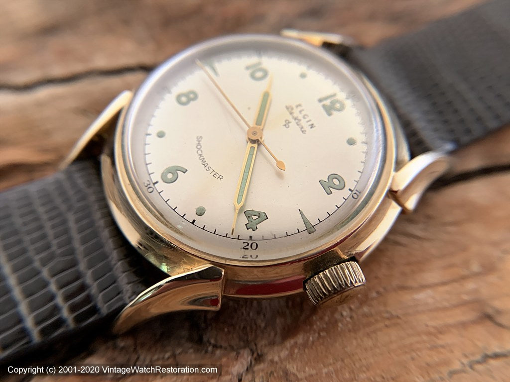 ELGIN SHOCK MASTER スモセコ メンズ ヴィンテージ 手巻き ELGIN SHOCK MASTER スモセコ メンズ ヴィンテージ 手巻き