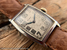 Load image into Gallery viewer, Elgin c.1924 Art Deco in Decorative Tonneau Case, Parchment Dial, Manual, 24x35mm