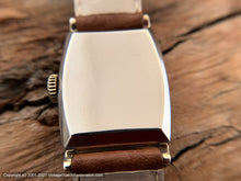 Load image into Gallery viewer, Elgin c.1924 Art Deco in Decorative Tonneau Case, Parchment Dial, Manual, 24x35mm