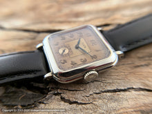 Load image into Gallery viewer, Elgin c.1929 Art Deco Two-Tone Rose Gold Dial, Rounded Square Case, Manual, 29x36mm