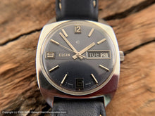 Load image into Gallery viewer, Elgin Blue Dial with Day & Date in Incabloc Case, Manual, 32x38mm